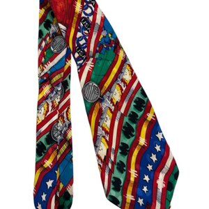 USA Summer Olympics Artist Signed Nicole Miller Neck Tie 100% Silk 1992